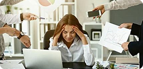 Stressed businesswoman